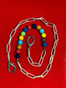 Steel and Beaded Unisex Pocket Chain  #14309