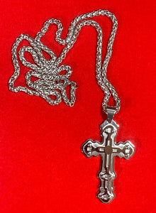 Stainless Steel Cross on 18" Stainless Steel Chain  #19071