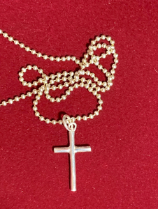 Sterling Silver Cross on 20" Sterling Silver Chain  #19100