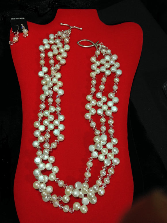 White Pearl Necklace   #20029