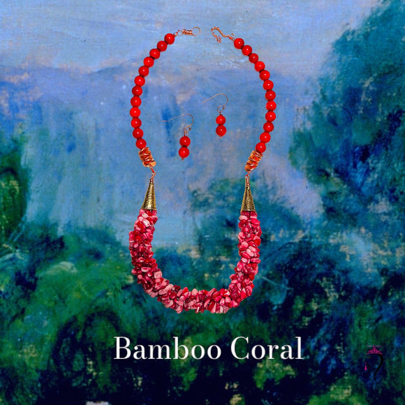 Bamboo Coral Necklace Set. #22029