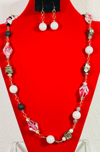 Pearls and Pyrite Necklace Set #23008