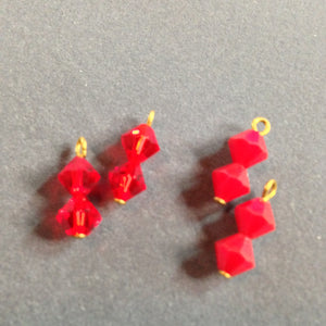 Red Swarovski Crystal Dangles (for interchangeable earring system)  #10253