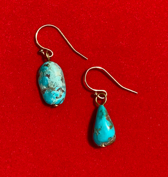Turquoise and Gold-Filled Earrings   #14160