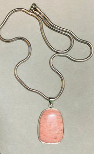 Rhodonite Pendant on 24" Snake Rope Chain  #19207