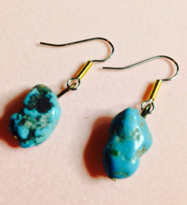 Turquoise & Surgical Steel Earrings  #09381