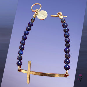 Lapis Lazuli Cross Bracelet. #21005
