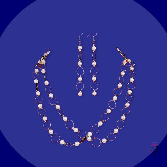 Pearls and Coils Necklace Set  #21006
