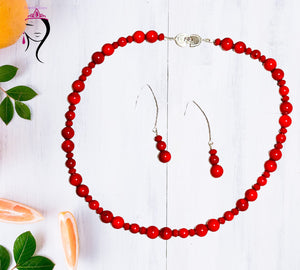 Bamboo Coral Necklace Set. #22030