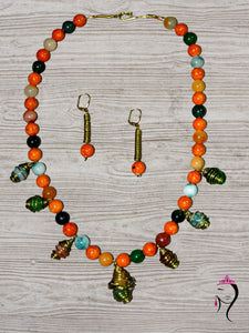Riverstone and Jasper Necklace & Earrings   #22001