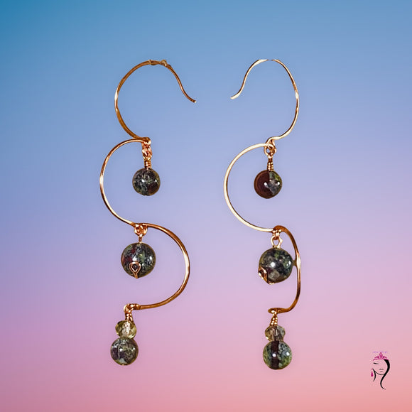 Wiggly Fun Copper Earrings. #22057