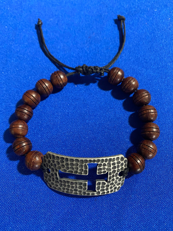 Vibrant Recycled Glass and Sese Wood Beaded Stretch Bracelet - Divine Touch  | NOVICA