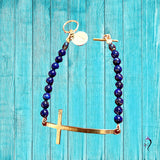 Lapis Lazuli Cross Bracelet. #21005